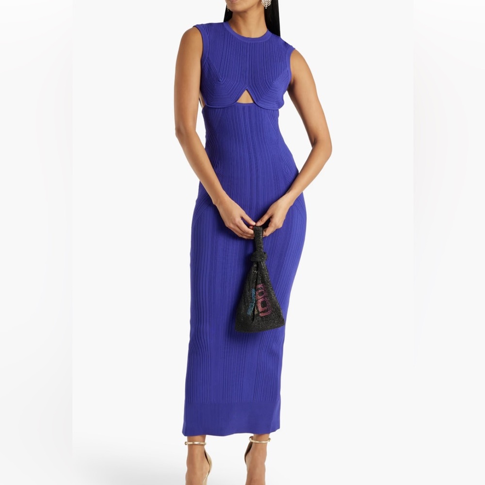 HERVÉ LÉGER
Cutout ribbed-knit gown